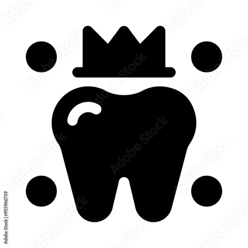tooth crown glyph icon