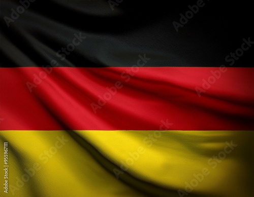 3d illustration of fluttering flag of Germany texture