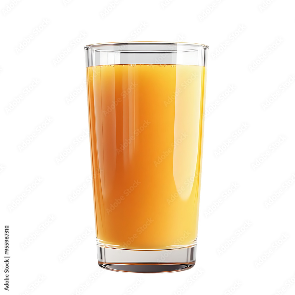 A Tall Glass of Freshly Squeezed Orange Juice, Perfectly Presented on a Transparent Background A Tall Glass of Freshly Squeezed Orange Juice, Perfectly Presented on a Transparent Background