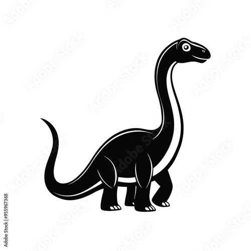 black and white brachiosaurus design.eps