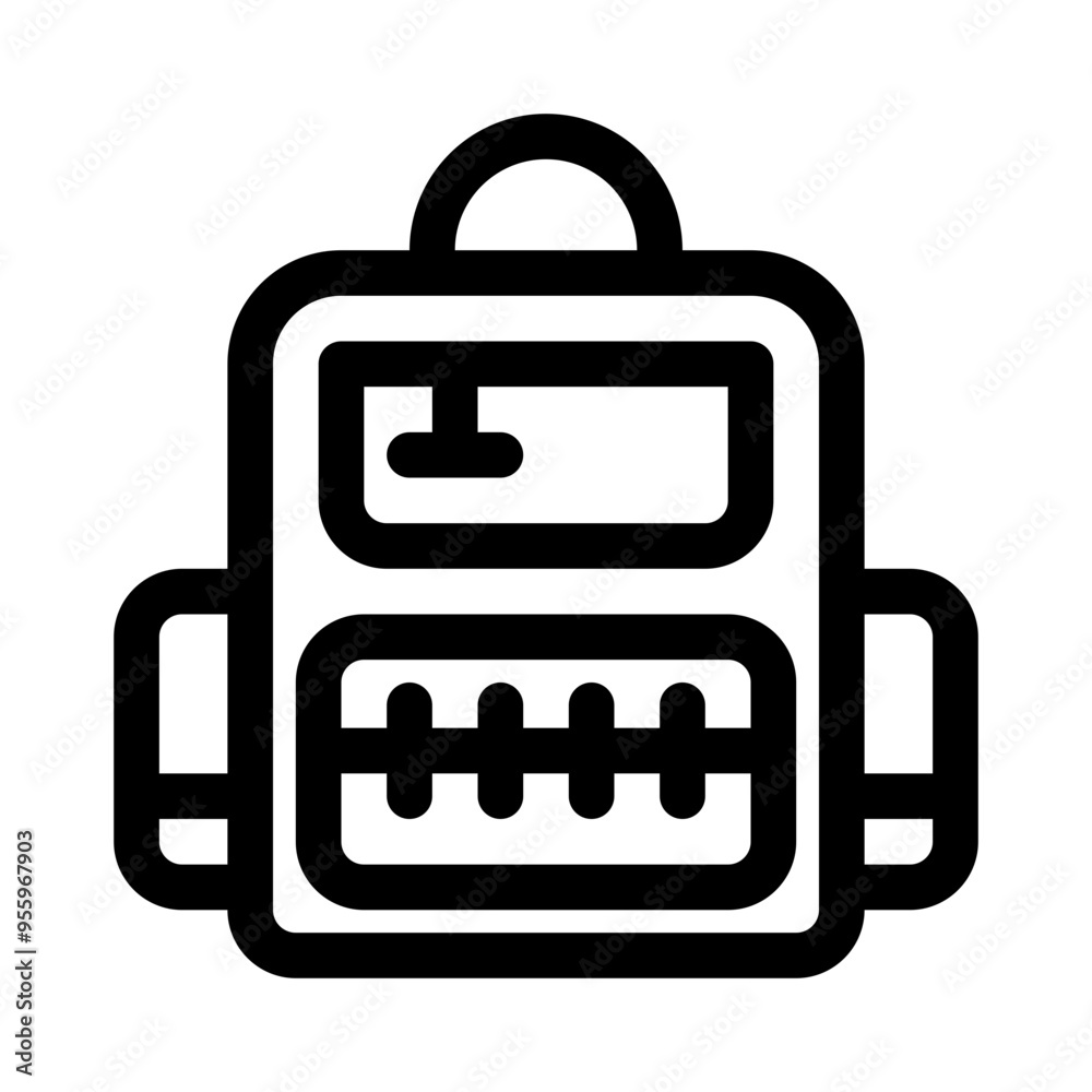 Obraz premium hiking backpack line icon