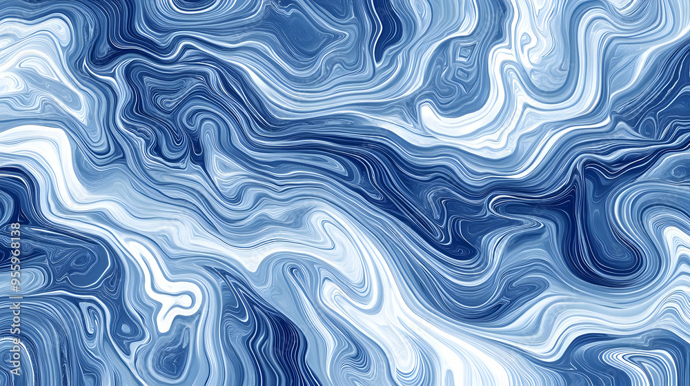 Abstract Blue and White Swirling Pattern Abstract Blue and White Swirling Pattern