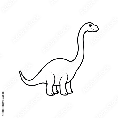 brachiosaurus line art with white background.eps