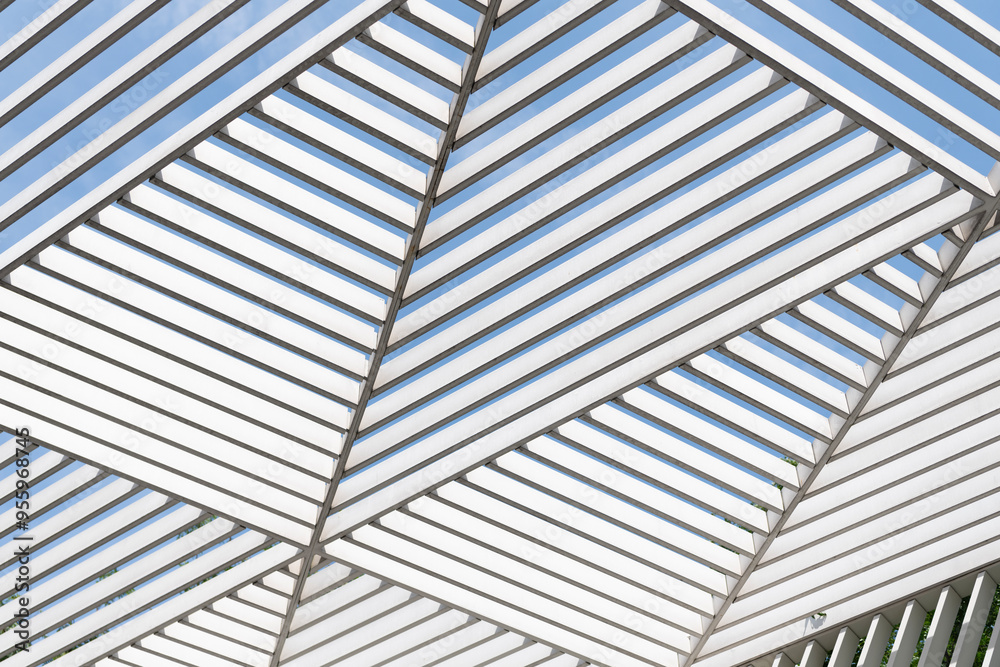 Obraz premium Architectural structure. Geometric shapes and pattern background. Abstract geometrical background. Geometric architecture. Geometric abstract pattern background. Modern building