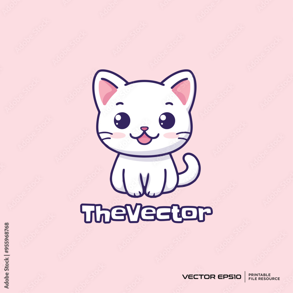 Cute cat sitting logo, vector, mascot, character, cartoon, illustration, eps10 Cute cat sitting logo, vector, mascot, character, cartoon, illustration, eps10