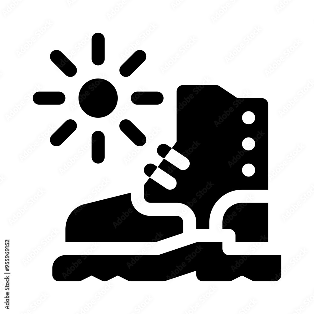 hiking boot glyph icon hiking boot glyph icon
