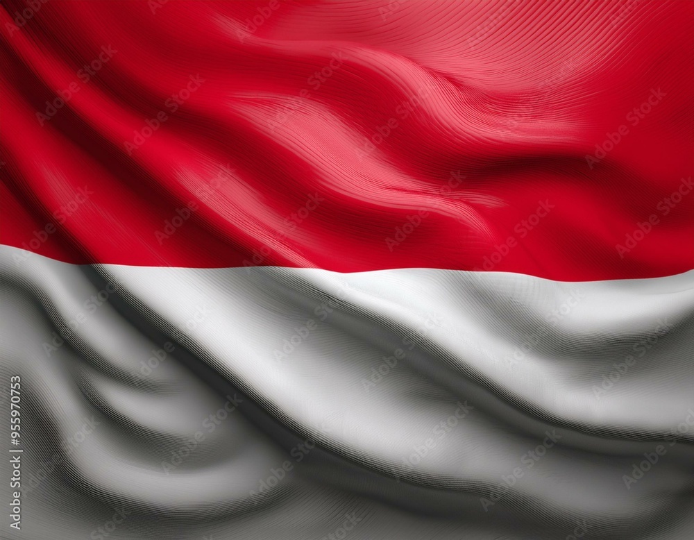 3d illustration of fluttering flag of Indonesia texture 3d illustration of fluttering flag of Indonesia texture