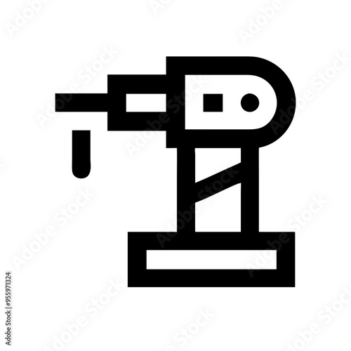 A drilling machine icon representing a tool used in manufacturing and construction for creating precise holes in various materials like metal