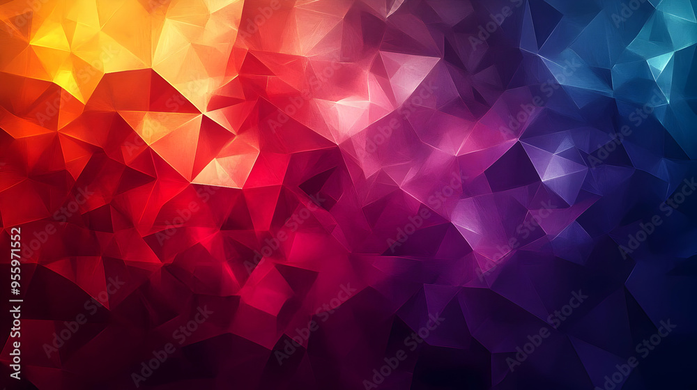 Fototapeta premium Abstract Geometric Pattern in Red Purple and Blue Colors