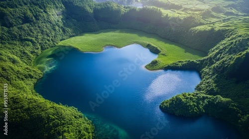 Natural landscape in volcanic crater