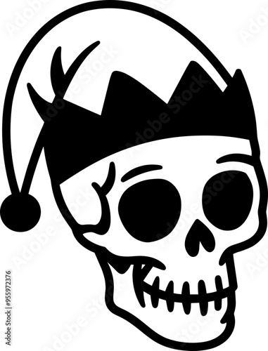 Skull with Elf Hat