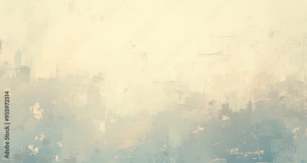 Abstract Painting with Brushstrokes in Muted Peach and Grey Tones, Featuring a Blurred Cityscape and Grainy Texture. Modern Art with Soft Edges and a Neutral Color Palette. Abstract Painting with Brushstrokes in Muted Peach and Grey Tones, Featuring a Blurred Cityscape and Grainy Texture. Modern Art with Soft Edges and a Neutral Color Palette.