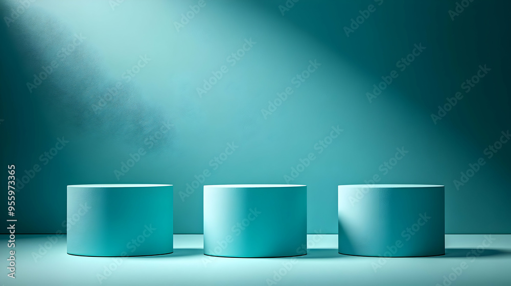 Teal Product Display Stand with Shadow and Spotlight Teal Product Display Stand with Shadow and Spotlight