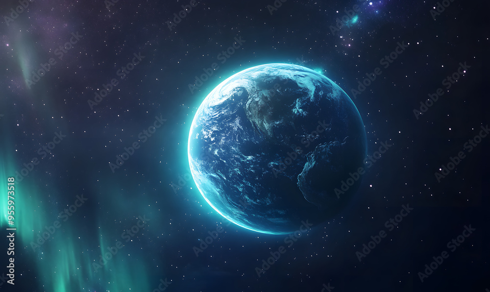 Fototapeta premium graphics of space, planets, and astronauts on a white background.