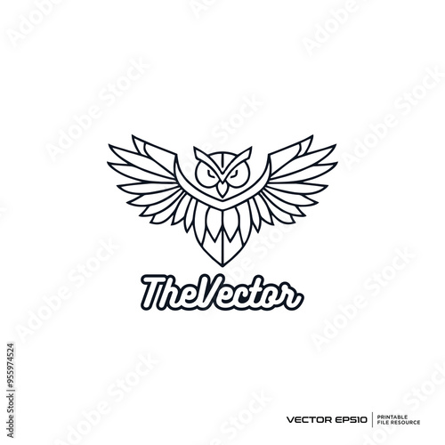 bird line art logo, vector, mascot, character, cartoon, illustration, eps10