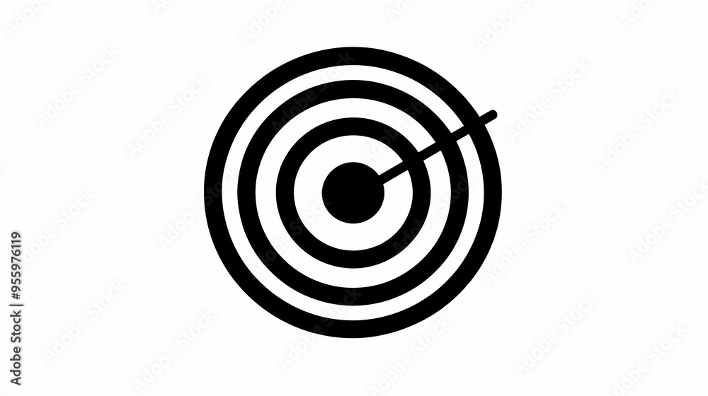 Target Icon Bullseye With Arrow Goal Success Symbol Target Icon Bullseye With Arrow Goal Success Symbol