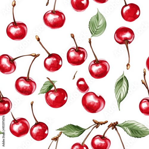 cherry pattern banner wallpaper, simple background