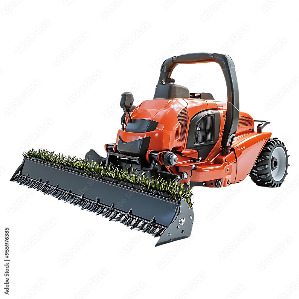 Powerful Tractor Mows Lawn with Transparent Background, Providing Clean Cut Powerful Tractor Mows Lawn with Transparent Background, Providing Clean Cut