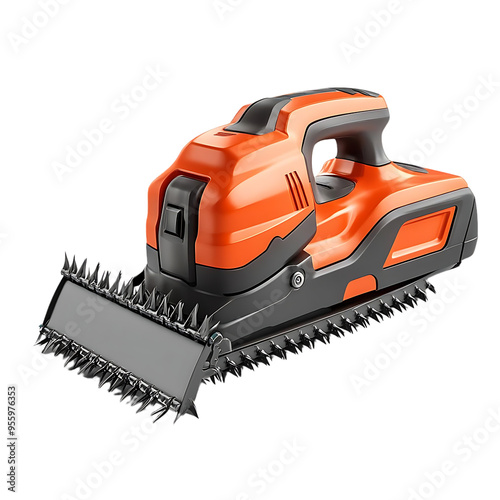 Cordless Electric Lawn Edger with Transparent Background, Cutting Grass with a Sharp Blade,  Powerfully Trimming Edges with a  Transparent Background photo