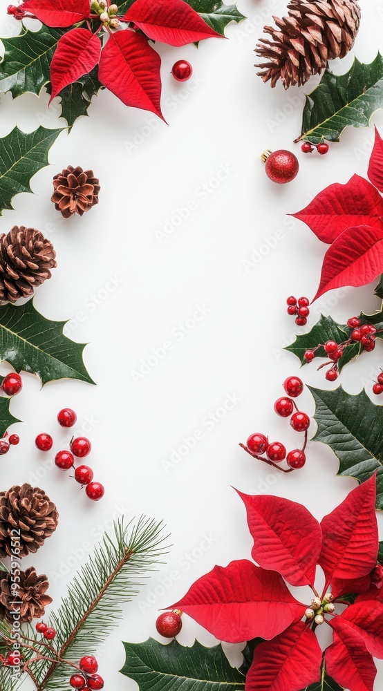Christmas border with red and green Christmas border with red and green
