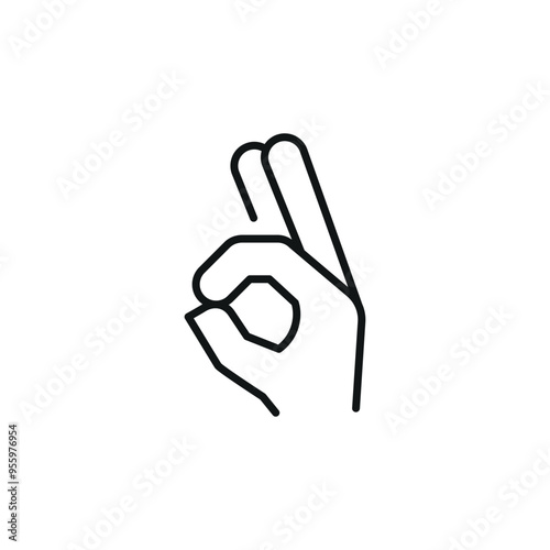 Okay Hand Gesture icon. Simple okay hand gesture icon for social media, app, and web design. Vector illustration