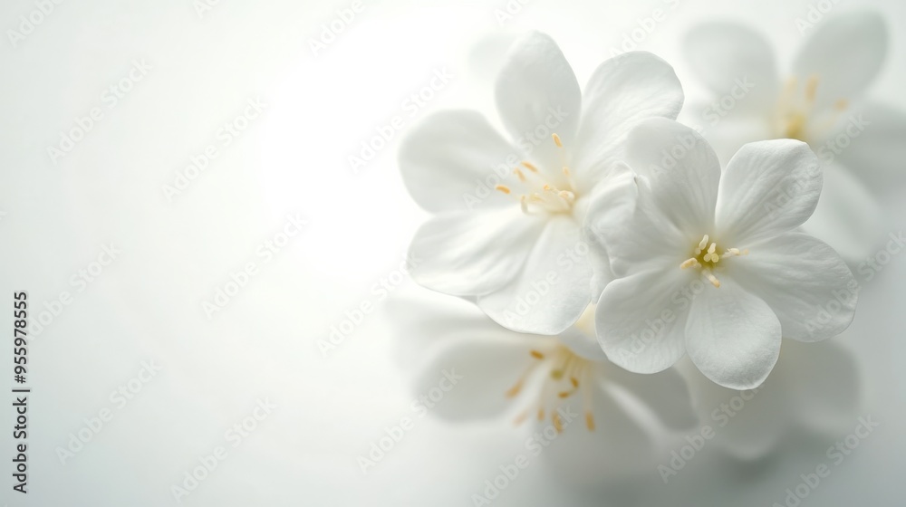 Jasmine flower closeup isolated on white. Jasmine flower closeup isolated on white.