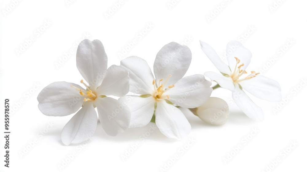 Jasmine closeup, isolated on white. Jasmine closeup, isolated on white.