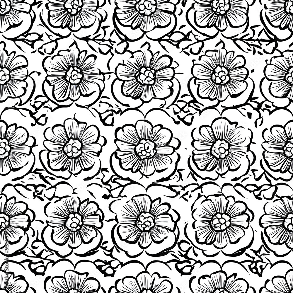 Japanese-style 2D illustrator doodle patterns for floor tiles and wallpaper Japanese-style 2D illustrator doodle patterns for floor tiles and wallpaper