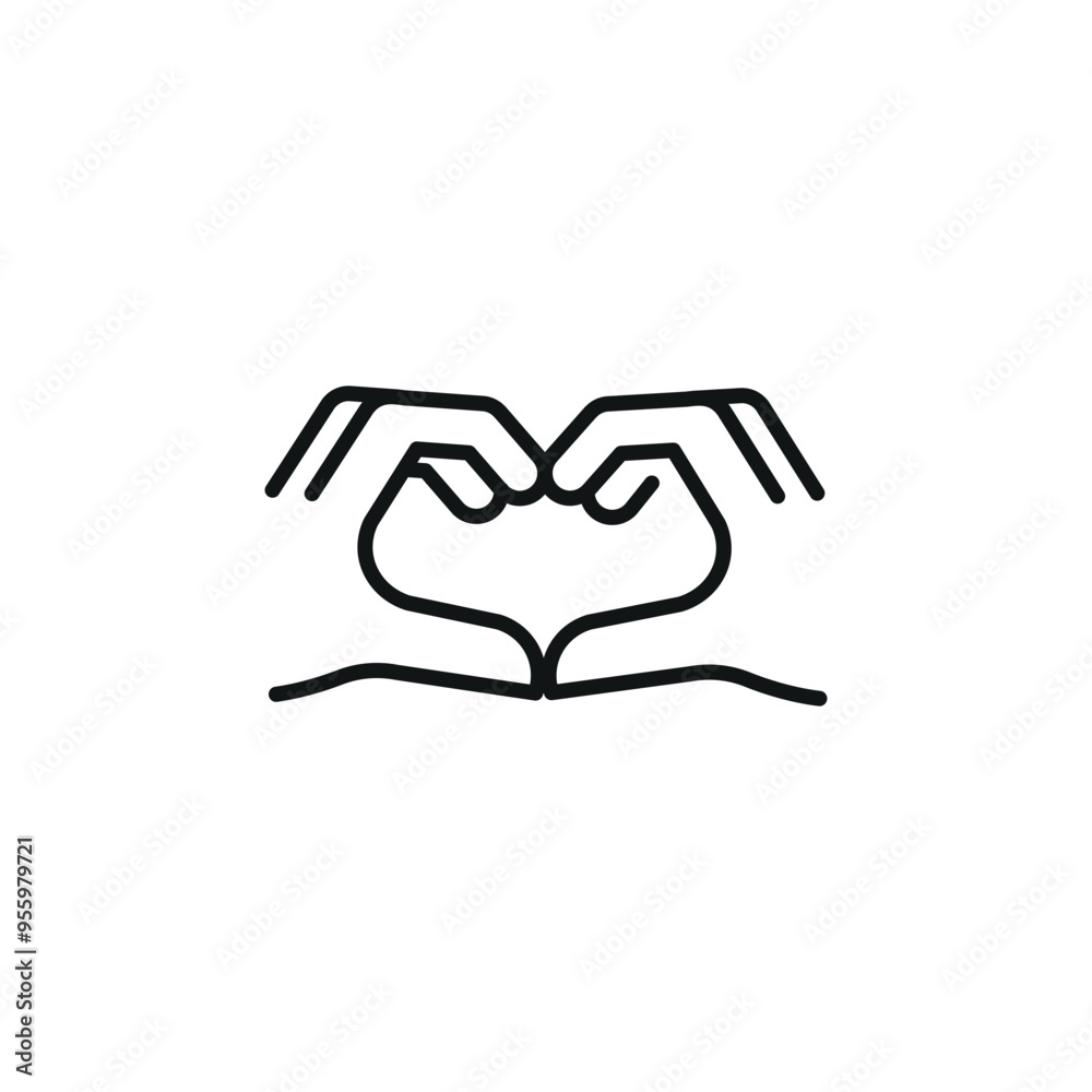 Fototapeta premium Heart Hands icon. Simple heart hands icon for social media, app, and web design. Vector illustration