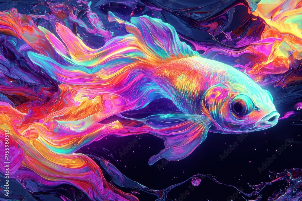Vibrant Underwater Fantasy Fish