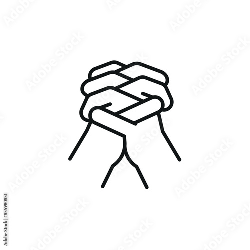 Interlocked Hands icon. Simple interlocked hands icon for social media, app, and web design. Vector illustration
