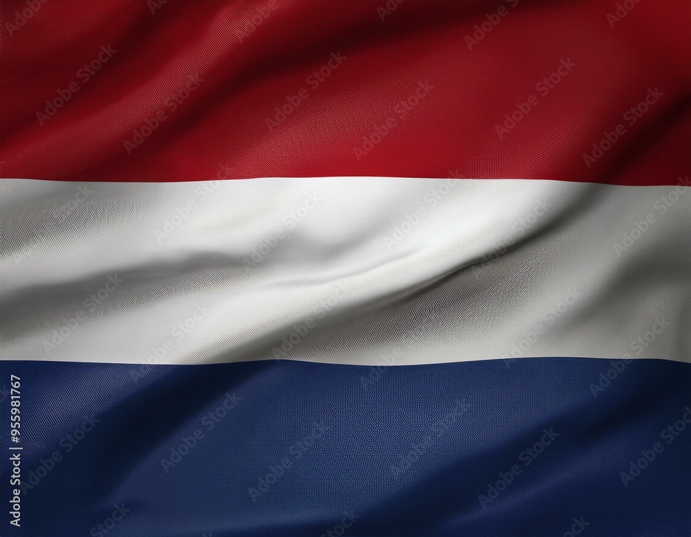 3d illustration of fluttering flag of Netherlands texture 3d illustration of fluttering flag of Netherlands texture