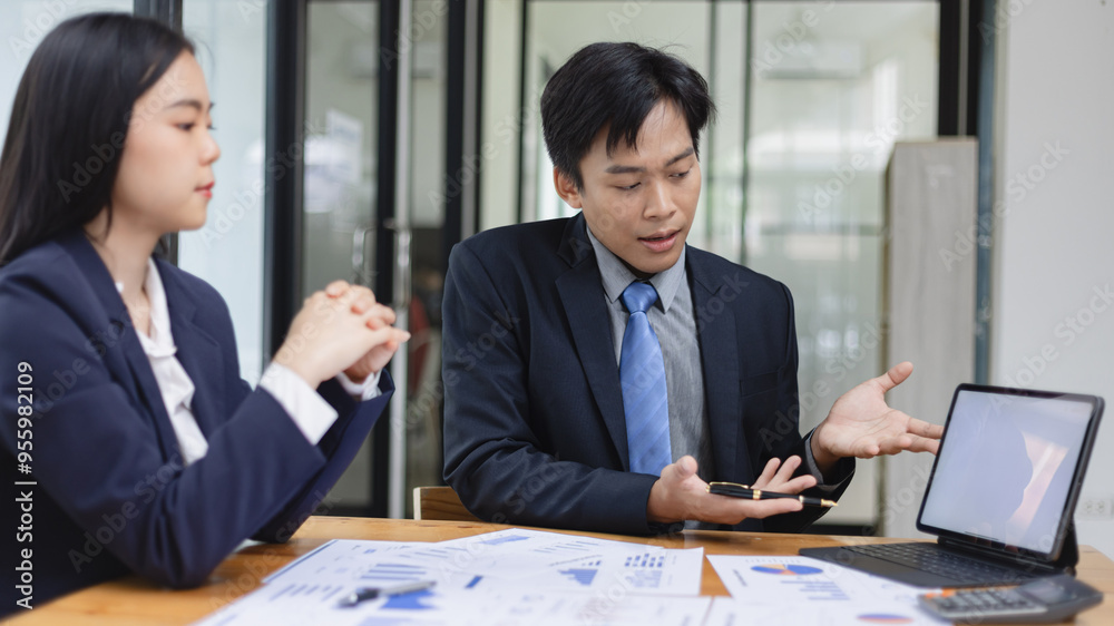 Team of businesswoman working together with analysis report chart in office. Team of businesswoman working together with analysis report chart in office.