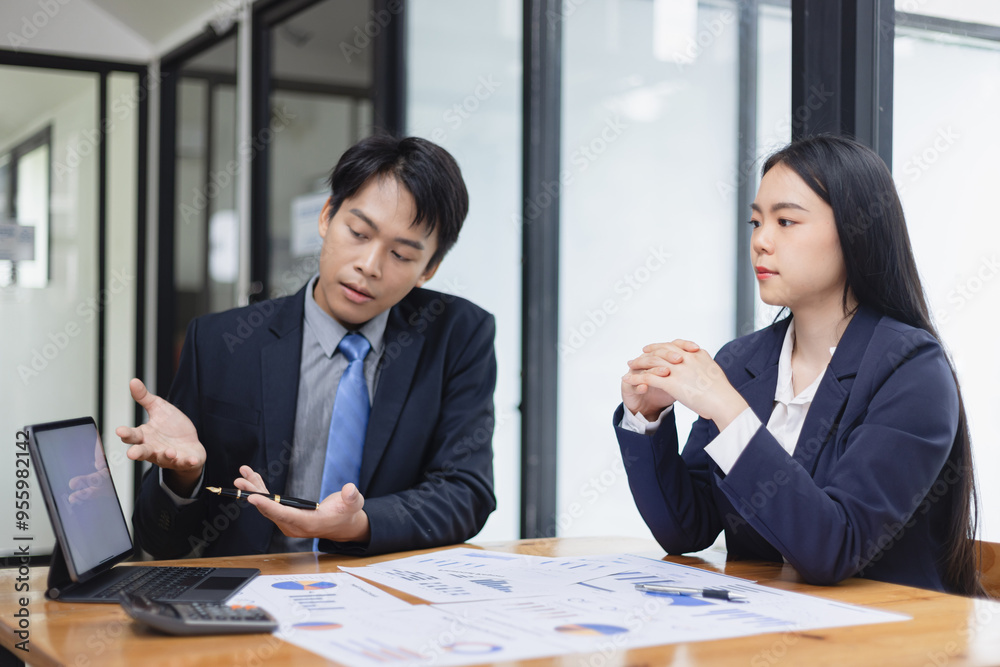 Team of businesswoman working together with analysis report chart in office. Team of businesswoman working together with analysis report chart in office.