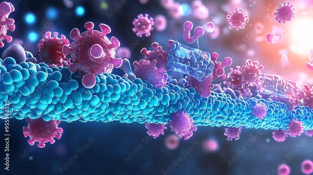 Fototapeta premium Virus Attacking Cell