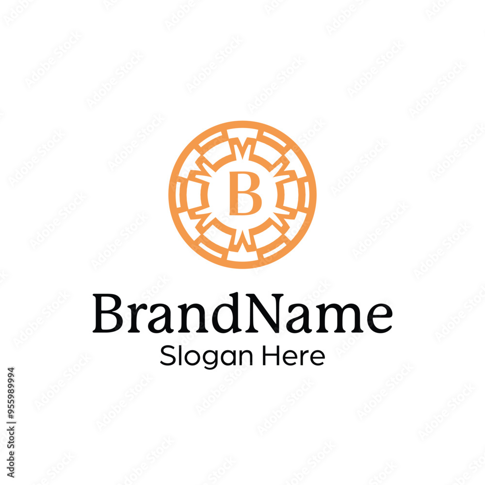 Elegant ornamental floral emblem premium crest template logo Elegant ornamental floral emblem premium crest template logo