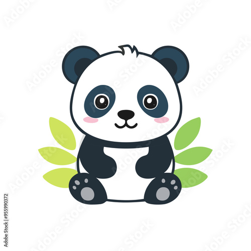Panda Cute Small Cartoon Baby Animal Character
