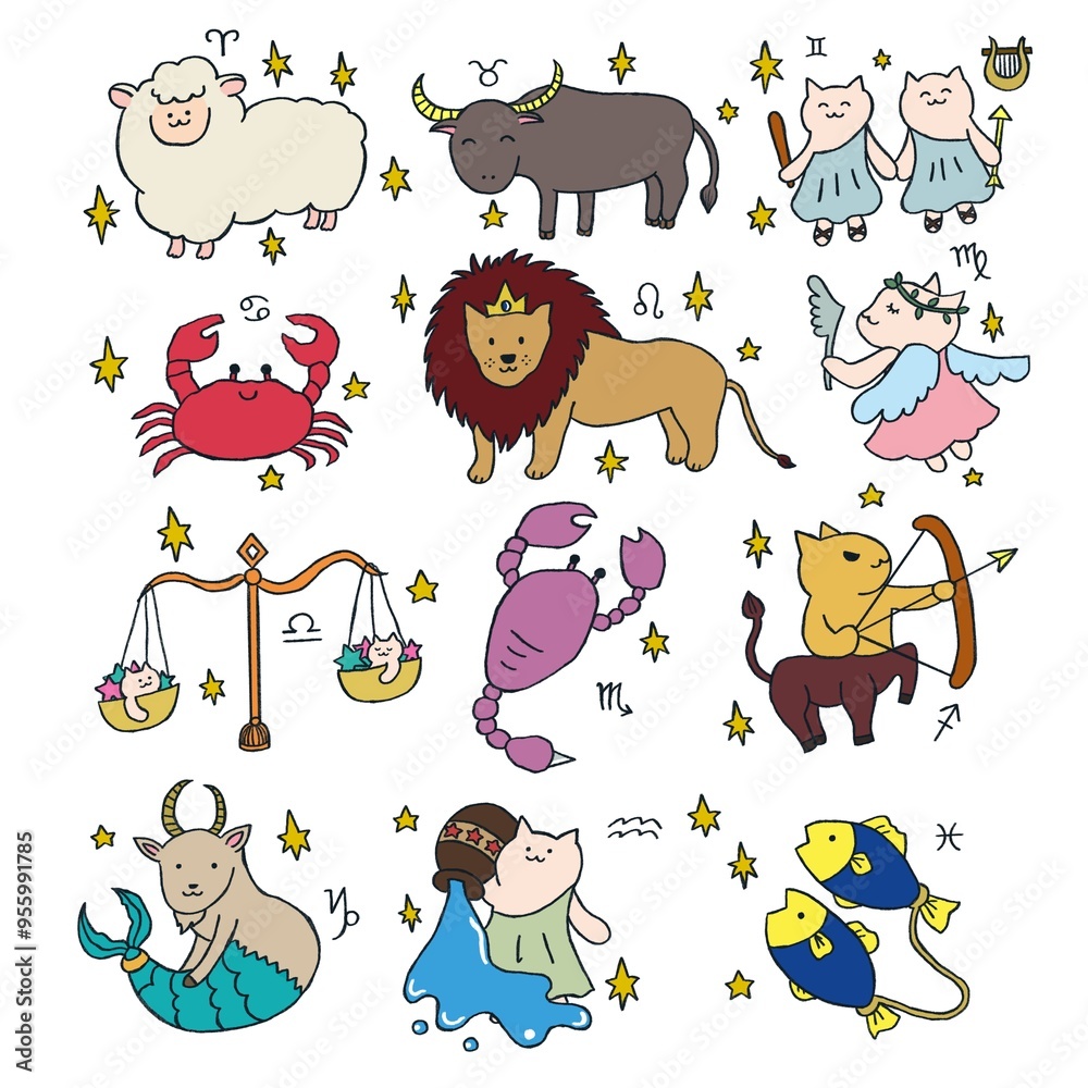 Fototapeta premium 12星座 セット 星座占い