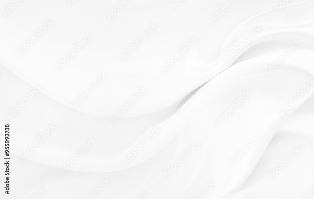 White gray satin texture that is white silver fabric silk panorama background with beautiful soft blur pattern natural.