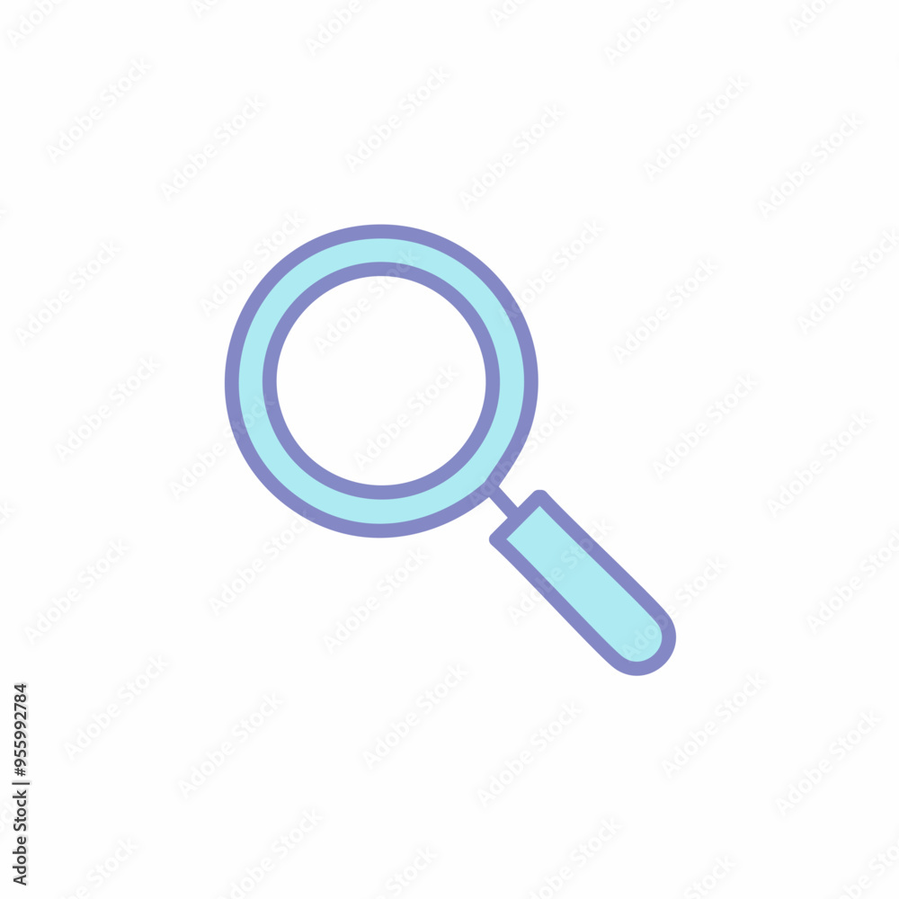 Magnifying glass icon. Blue search flat sign. Vector illustration. Magnifying glass icon. Blue search flat sign. Vector illustration.
