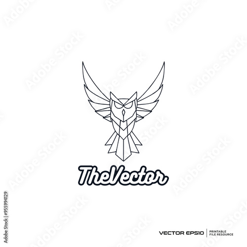 bird line art logo, vector, mascot, character, cartoon, illustration, eps10