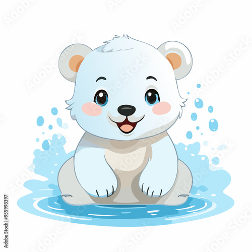 Polar Bear Cute Small Cartoon Baby Animal Character
