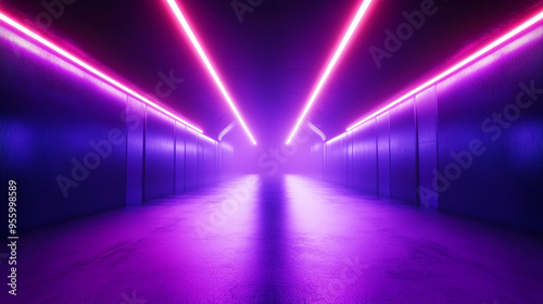 Ultraviolet Abstract Light Tunnel and Laser Lines