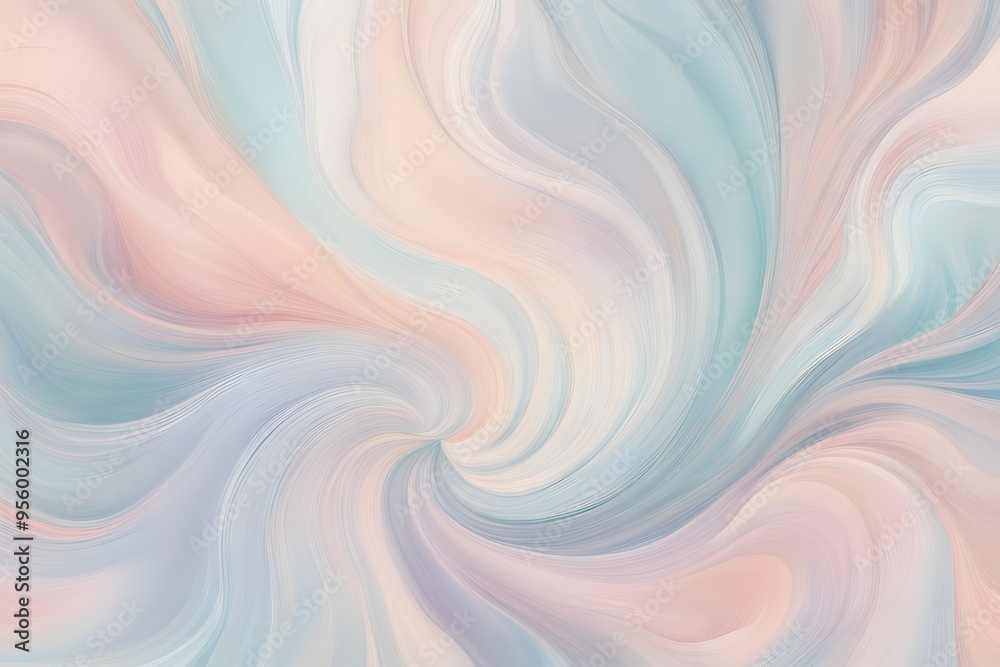 Obraz premium A mix of pastel paint colors in a soft swirling pattern evoking a dreamy abstract feel, AI Generated