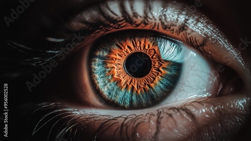 Close-up of a human eye showing intricate iris and details