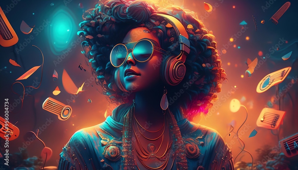 Motown music in neon colors Motown music in neon colors
