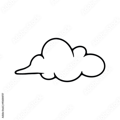 A simple black and white outline of a cloud against a white background.