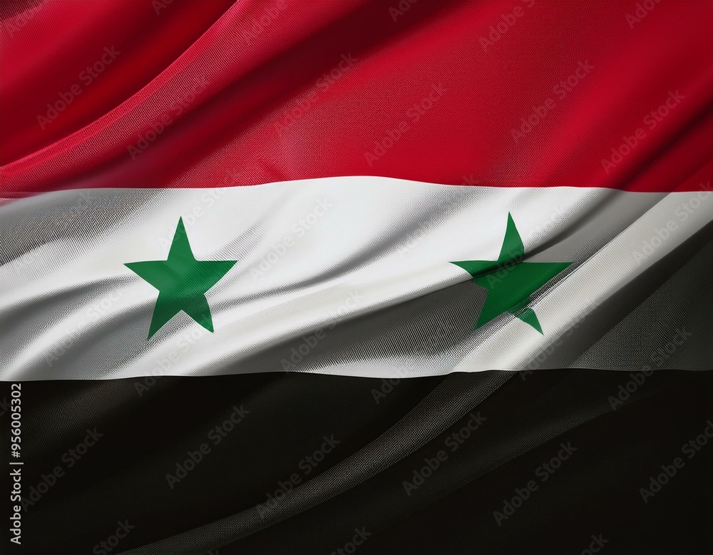 3d illustration of fluttering flag of Syria texture 3d illustration of fluttering flag of Syria texture