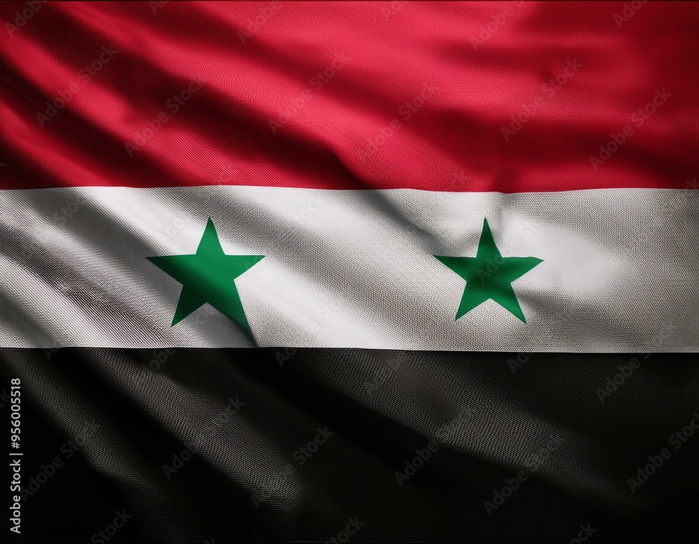 3d illustration of fluttering flag of Syria texture 3d illustration of fluttering flag of Syria texture