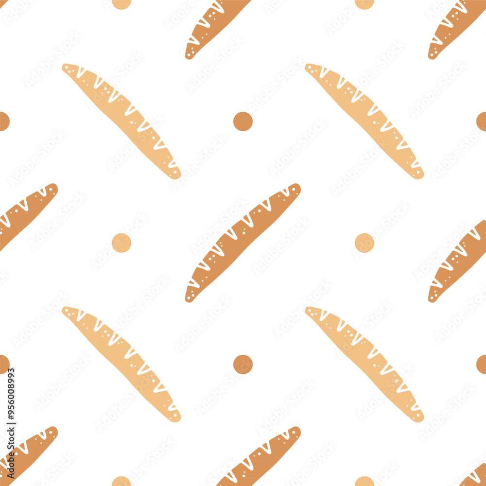 Seamless patterns of Baguettes cartoon doodle. Seamless patterns of Baguettes cartoon doodle.